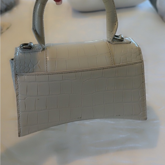 Balenciaga Mini Top Handle Bag in Off-White Croc Embossed Leather - Picture 8 of 10